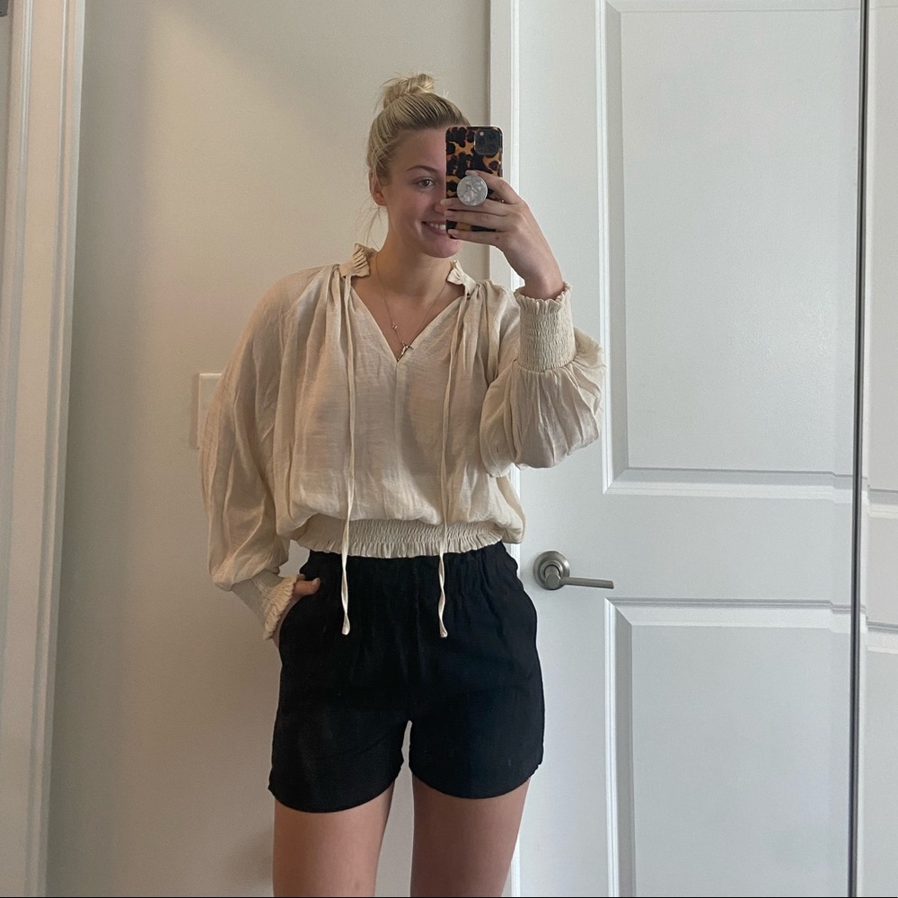 NWT H&M Black Linen Shorts